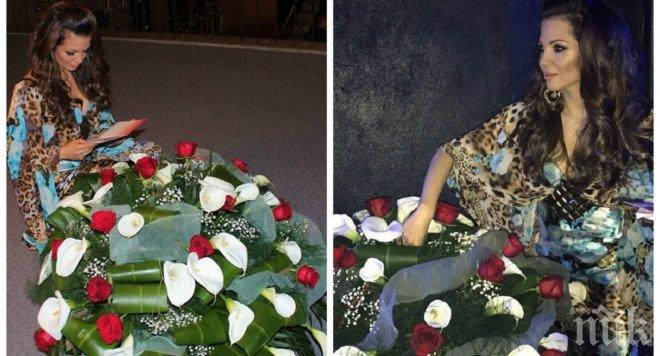 Таен обожател изненада Райна с огромна кошница с цветя (снимка)