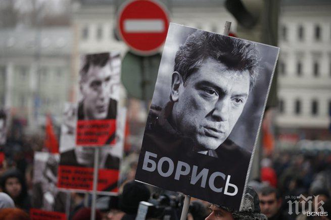 Повече от 7000 души се събраха на траурния марш в памет на Немцов