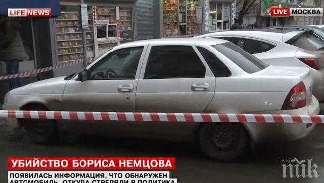 Откриха кола, която може би е на убийците на Немцов - бяла Лада с номера от Ингушетия