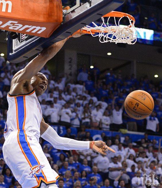 Нов трипъл-дабъл на Уестбрук този път не помогна на Оклахома Сити