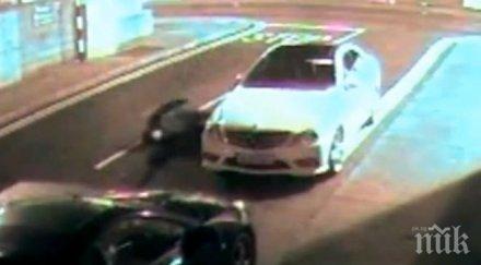 шок крадец смаза главата опитвайки разбие стъклото тузарски мерцедес видео
