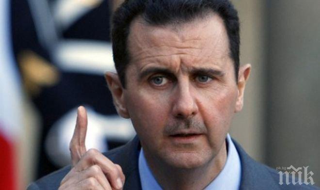 Асад: Полетите на международната коалиция са незаконни