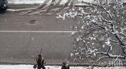 мокър сняг вали пловдив метър натрупа лъки