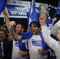 Екзитпол: Ционистки съюз и партията на Нетаняху с равен брой депутати след изборите