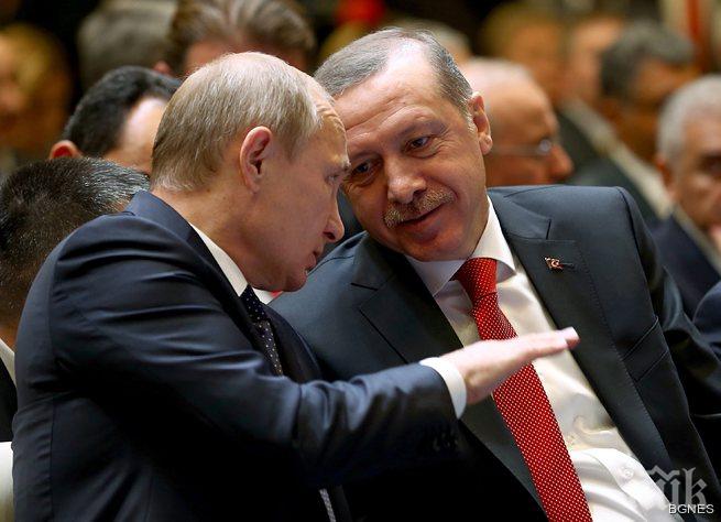 Путин и Ердоган обсъдиха Турски поток 