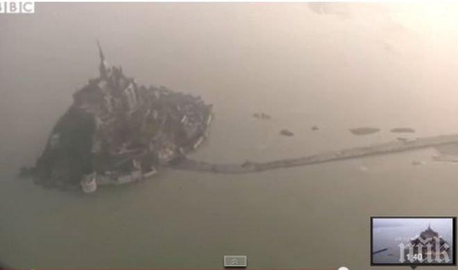 Вижте прилива на века в Мон Сен Мишел (видео)