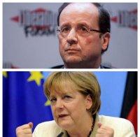 Оланд и Меркел пристигнаха на мястото на самолетната катастрофа 