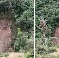 Чудо! Ликът на Исус се появи върху свлачище (снимка)