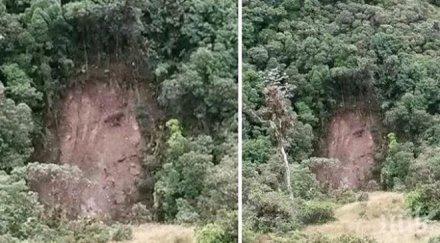 чудо ликът исус появи свлачище снимка