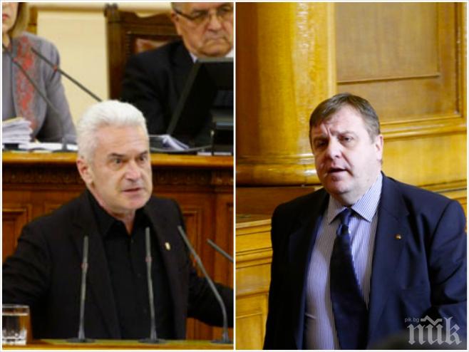 Жесток скандал между Сидеров и Каракачанов! Обиди за комплексарщина, казарма, предателство, ДС и диоптри взривиха парламента!