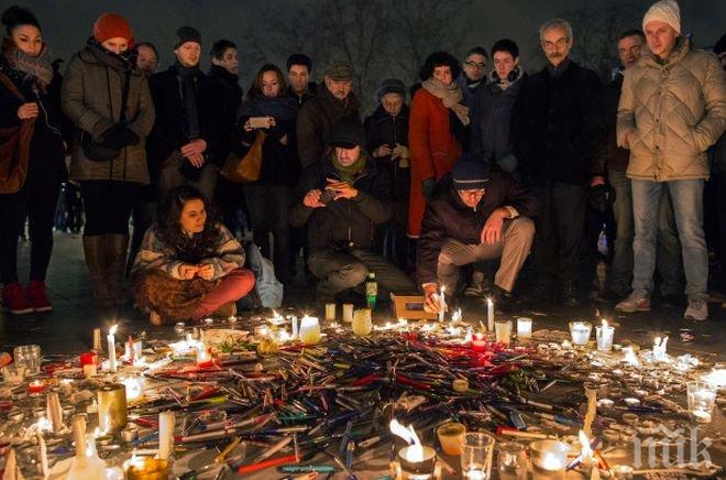 Десетки парижани почетоха жертвите от „Шарли ебдо” и еврейския супермаркет