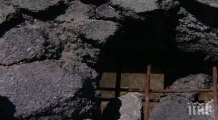 дупката предизвика километрични задръствания магистрала хемус снимка