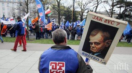 десетки хиляди демонстрация варшава достоен труд