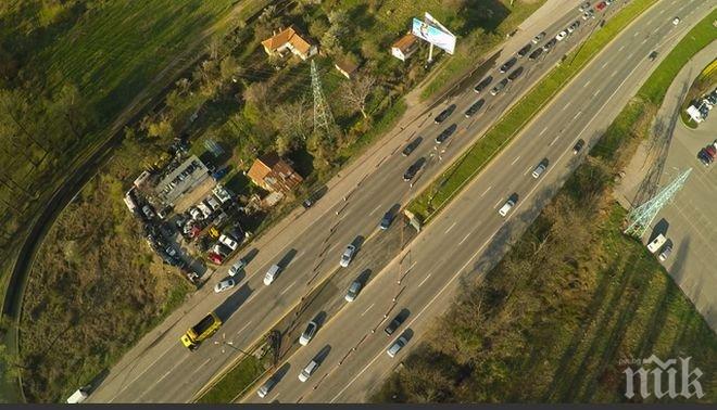 Ето как изглежда ремонтът на Цариградско шосе от въздуха (снимки)