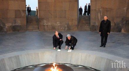 путин почита жертвите арменския геноцид ереван среща оланд