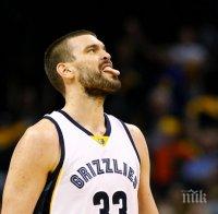 Марк Гасол поведе Гризлис към полуфиналите на Запад