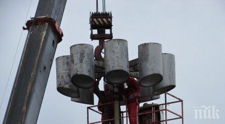 демонтират лампите площада перник