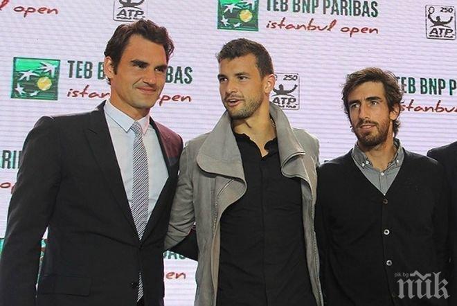 Гришо и Федерер позираха прегърнати на партито на участниците в Истанбул

