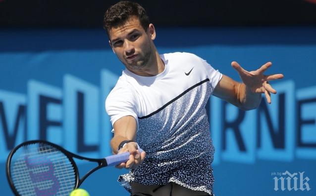 Григор Димитров срещу Андрей Голубев от Казахстан в мач от турнира в Истанбул