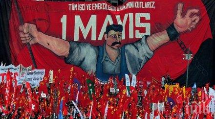 международният ден труда отбелязан демонстрации шествия редица столици