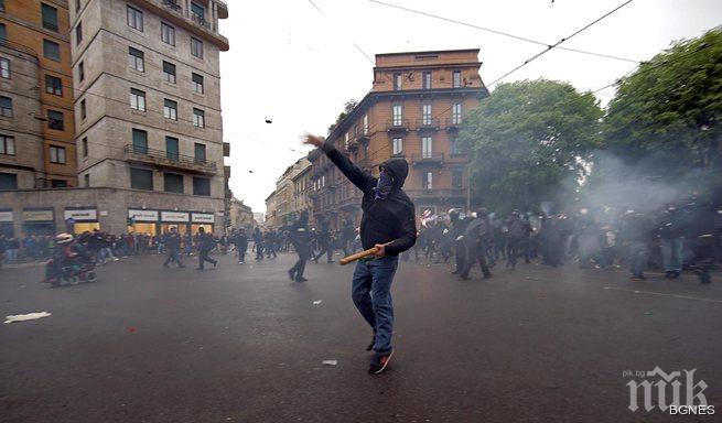 Протестът срещу Експо Милано ескалира в бунтове и сблъсъци с полицията