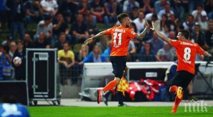 карлсруе отдалечава първа бундеслига мицански жълт картон