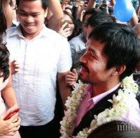 Мани Пакиао посрещнат като национален герой в родината си

