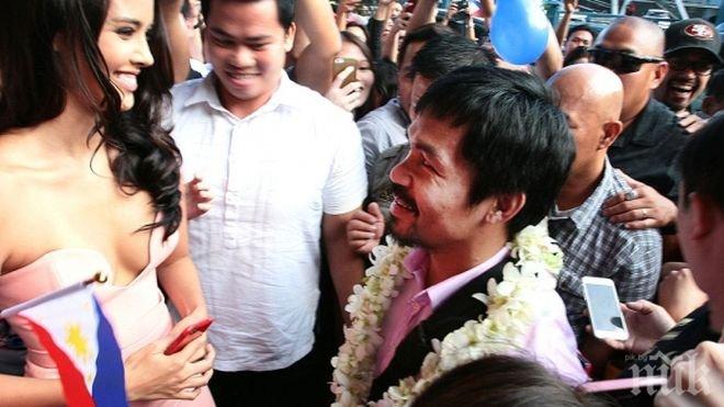 Мани Пакиао посрещнат като национален герой в родината си

