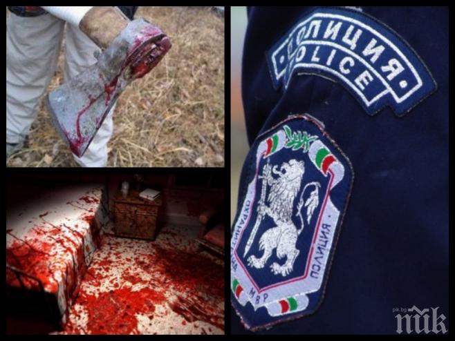 Филм на ужасите след клането в Поморийско! Психопатът имал списък с жертви! Кръв и мозък личат на местопрестъплението (снимка)