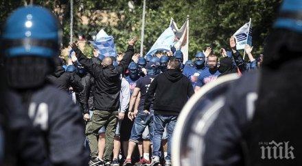 хулигани лацио стряскат полицията бургас