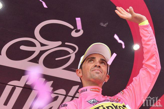 Контадор на крачка от титлата на Джирото
