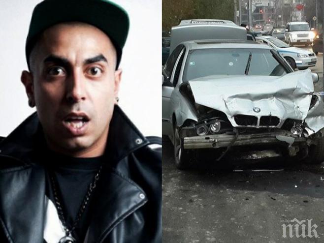 САМО в ПИК! Екшън в сърцето на София! БМВ-камикадзе се заби в магазин до къщата на рапъра 100 кила!