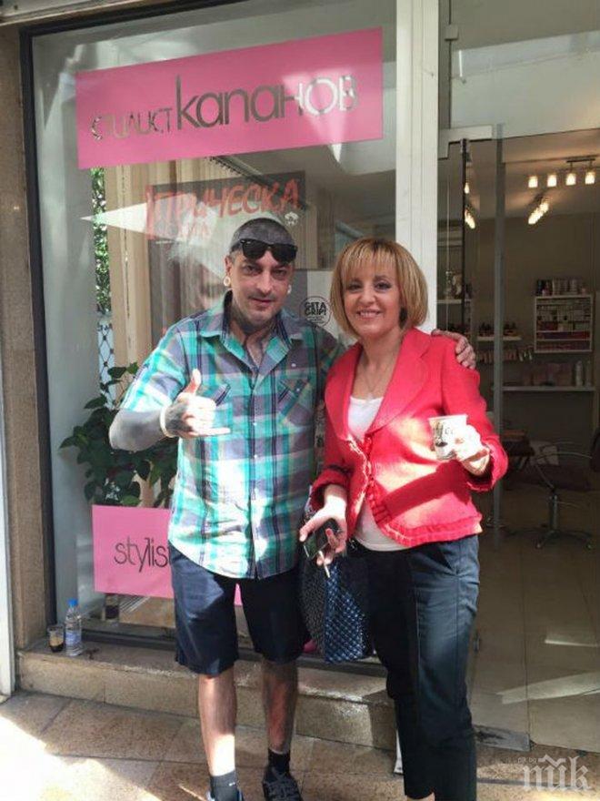 Изненада! Вижте с кого се гушка Мая Манолова пред салона на стилист Капанов