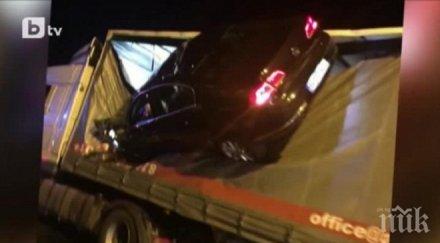 пиян шофьор кацна колата камион