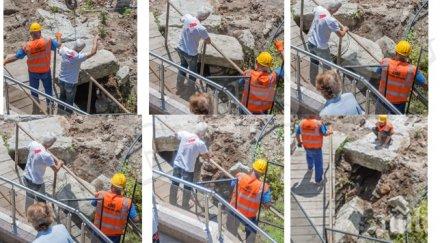 скандално работници рушат археологически разкопки пъпа софия вижте безумията рискуват живота столичани снимки