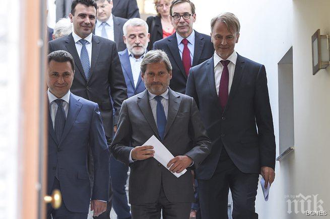 Започна срещата между четиримата македонски лидери и Хан в Брюксел