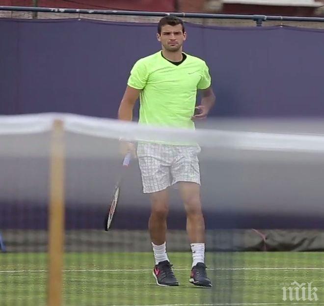 Григор Димитров тренира с Раонич за защитата в Куинс (видео)