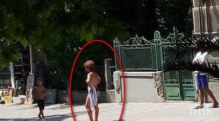 бургас потрес гола жена разхожда центъра заедно детето снимки