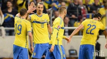 ибрахимович отново мъкне швеция гръб