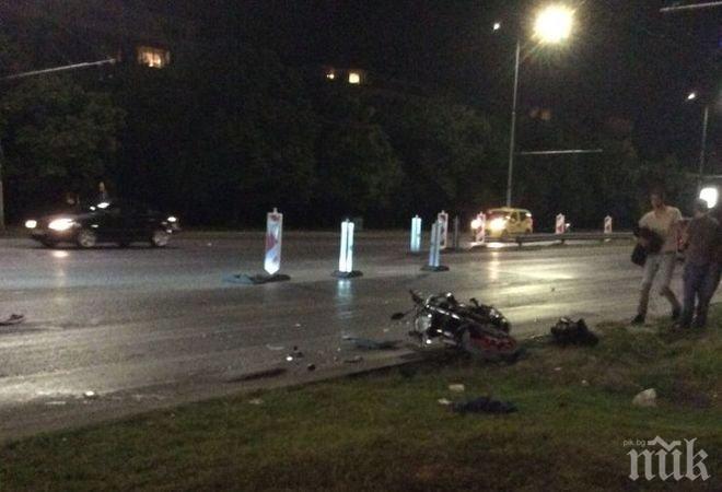 Моторист се разби на Цариградско шосе в София