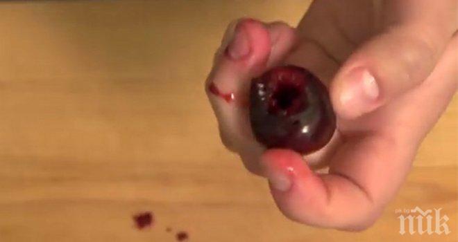 Той измисли хитър начин как за секунди да отстрани костилката от череши и вишни
