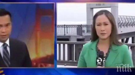 ограбиха телевизионен екип ефир видео