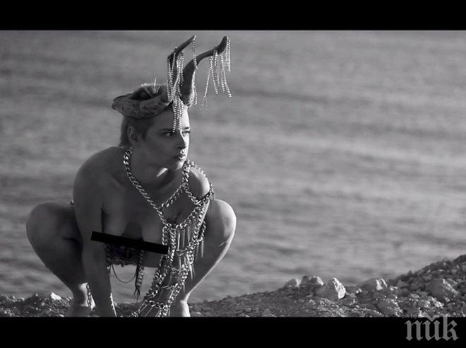 Гръцка моделка лъсна гола в клип на българин (видео)