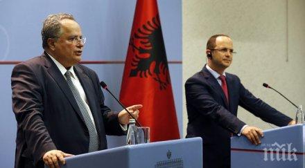 гръцкият външен министър срещна албанския колега