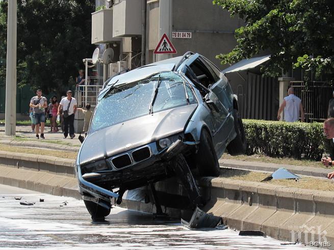 Шофьорът, катастрофирал след дрифт пред полицията в Русе, е бил пиян 