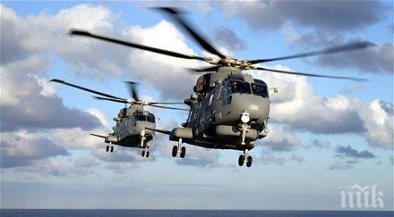 вертолет помага гасене пожара района рила