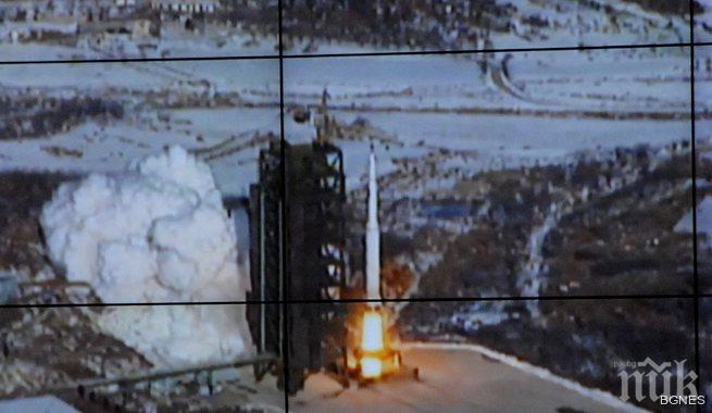 Ким стяга пуск на ракета за рождения ден на партията