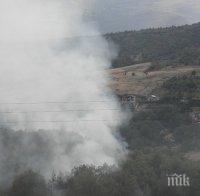 650 дка сухи треви и храсти горят в Хасковска област