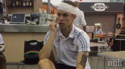 пострадалият албания футболист легия добре