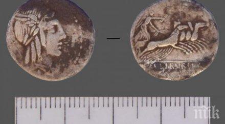 уникална находка глухите камъни откриха сребърна монета древен рим